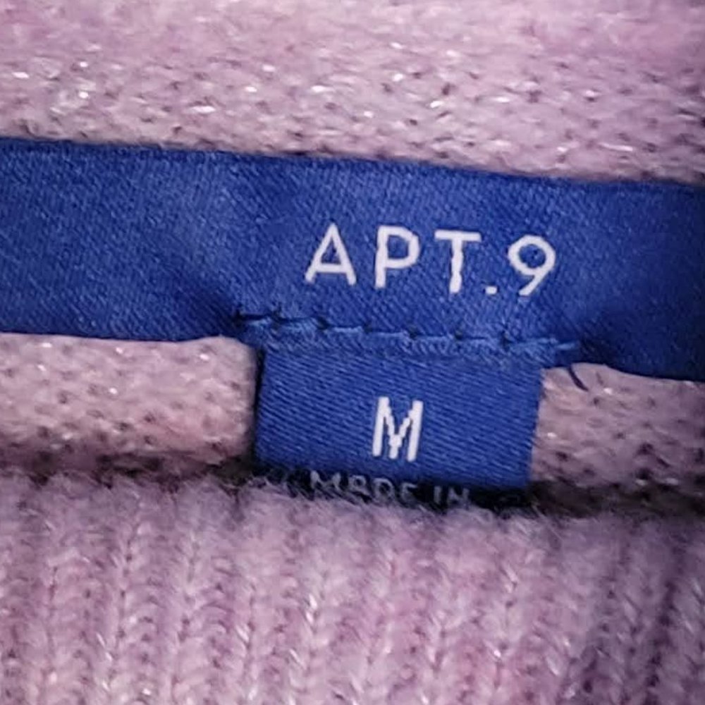 Euc Apt. 9 Lavender Button Sweater Size Medium - image 7